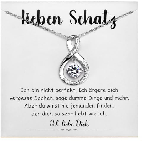 wynn's Kette Geschenk für Schatz, Infinity Kette Valentinstagsgeschenk für Schatz, Liebeselement an Meinen Schatz zum Jahrestag Hochzeitstag Muttertag Geburtstag, Ich Liebe Dich Geschenke für Frauen