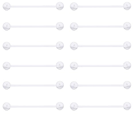 Gojewen Plastik Zungenpiercing Brustwarzenpiercing 1,6mm Flexibel Kunststoff Piercing Zunge Brustwarze Acryl 25mm