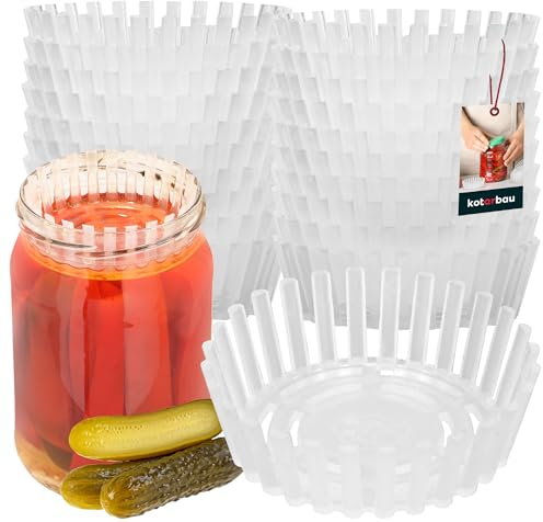 KOTARBAU® 20er Set Gärgewicht für Einmachgläser ⌀ 100 mm Polypropylen Gärgewichte Gärdeckel Einmachhilfe für Gurken Sieb für Einmachgläser Gäraufsatz Niederhalter