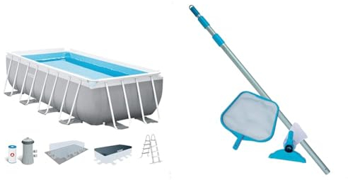Intex 26792NP – Piscina Fuori Terra Prisma Frame Rettangolare, Pompa Filtro 3785 L/h & Pool maintenance kit - pool accessories - pool cleaning set - 2 pieces