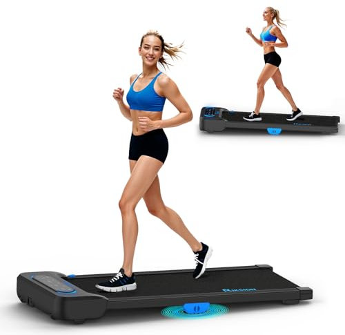 Riksion Laufband für Zuhause, Laufband Klappbar, Walking Pad mit 12 Voreingestellte Programme, Elektrisches Laufband mit LED-Anzeige, Doppelter Stoßdämpfung, Keine Montage Erforderlich