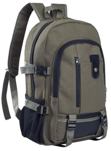 Mochila de viaje para hombre, mochila simple y moderna, mochila de lona vintage de alta capacidad, mochila de camping, mochila escolar, bolsa de libros para senderismo al aire libre, viajes, etc,