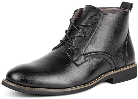 Plilima Stivaletti Uomo Stivali Comode Scarponi Chukka Boots Stringata Scarpe Uomo (Nero,47)