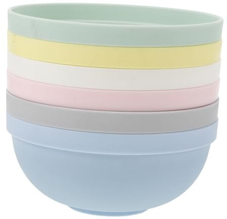 PRETYZOOM Ensemble De 6 Bols Réutilisables en Plastique pour Le Riz Les Céréales Le Petit-déjeuner Le Dîner Le Déjeuner Ustensiles De Cuisine