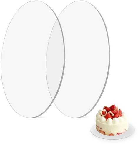 Tortenplatte aus Acryl, 2 Tortenbretter, Runder Tortenboden, Runde Tortenplatte mit 30 cm Durchmesser, 2 mm Dick, für den Transport von Torten und Schildern für DIY Bastelprojekte, Transparente