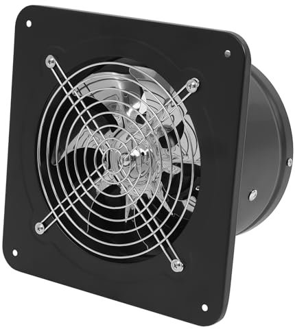 NIGORIY Abluftventilator 50W 2600RPM Industrie Wandventilator Axialventilator 7 Ventilatorflügel 17cm Rücken-Durchmesser Axiallüfter mit Wetterfeste Abluftklappe