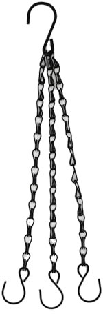 Anevous 6er Set Blumentopf Hängende Kette, Metall Hängepflanztopf Blumenampel, Pflanzgefäße Korb Kette mit S-Haken Hängekorb für Zimmerpflanzen im Freien Blumentöpfe,Schwarz C