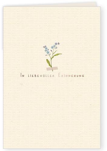 Skorpion GreenLine Trauerkarte | 1 Stück mit Umschlag | Beileidskarten mit Spruch In liebevoller Erinnerung | edle Kondolenzkarte | aus 100% baumfreien Zuckerrohrpapier | 11,5 x 17 cm