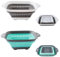 scolapasta pieghevole,scolapasta pieghevole in silicone,scolapasta plastica,(2 pezzi Bianco grigio + verde chiaro)