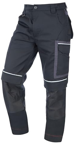 ELIWORX Arbeitshosen Männer Stretch Einsatz - Bequeme Passform - Robustes, Flexibles Material - Smartes Taschen-Design - Arbeitshose Herren ideal für Handwerk Heimwerk und Baugewerbe - Schwarz - 48