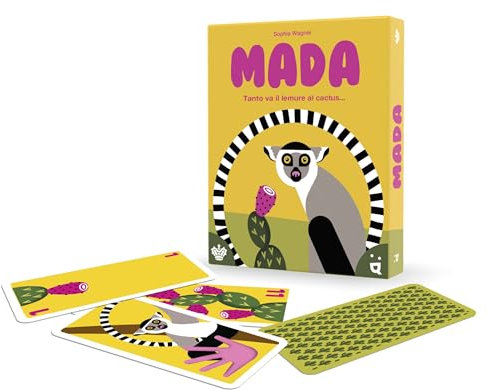 Helvetiq Mada, Jeu de cartes de poche en italien - Compétitif pour 2 à 5 joueurs, de 7 ans - Collectez des figues mais attentif aux Cactus: Jeu de risque et de chance au rythme pétillant