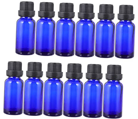 VICASKY 20pcs Essential Oil Bottles Glass Sample Bottles Reducer Cap for Perfume Refills Oil Containers and Small Glass Jars for Diy Projects