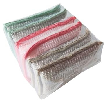Lot de 6 éponges en fibre de bambou – poêles et plats antiadhésifs, chiffon de nettoyage avec technologie absorbante sans huile, ustensiles de cuisine réutilisables et respectueux de l'environnement