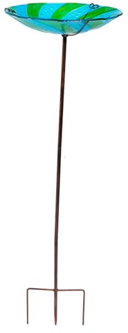 Luxshiny Mangeoire à Oiseaux Extérieure en Fer Forgé Peint, Bain D’Oiseaux Décoratif Réutilisable, Taille Moyenne, pour Jardin et Terrasse, Compatible avec Petits Oiseaux, Amateurs