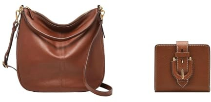Fossil Damen Jolie Braune Ledertasche und Harwell Portemonnaie, Set