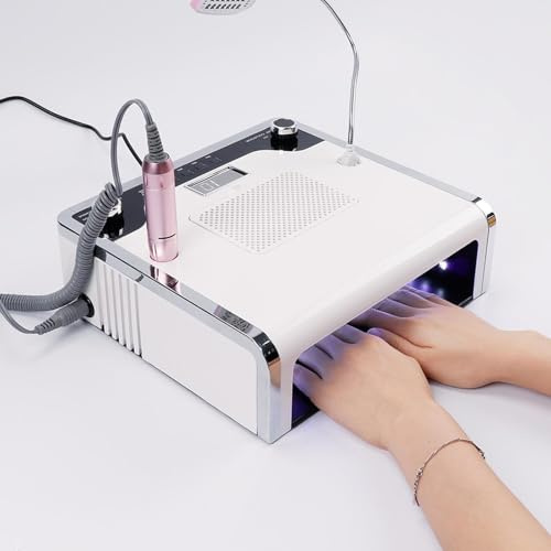 Nail Dust Collector, Manicure Machine Professional,Strong Suction, LED Light Nail Dust Collector For Nails Polishing Drying Remove Gel for Salon & Home