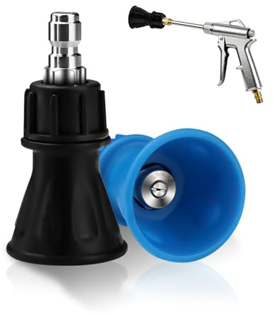 2 Packs 1/4 Stainless Steel 40 Degree Pressure Washer Nozzle Quick Connector, Pressure Washer Tips with Rubber Protection Guard for High-Efficiency Cleaning (2 Packs)