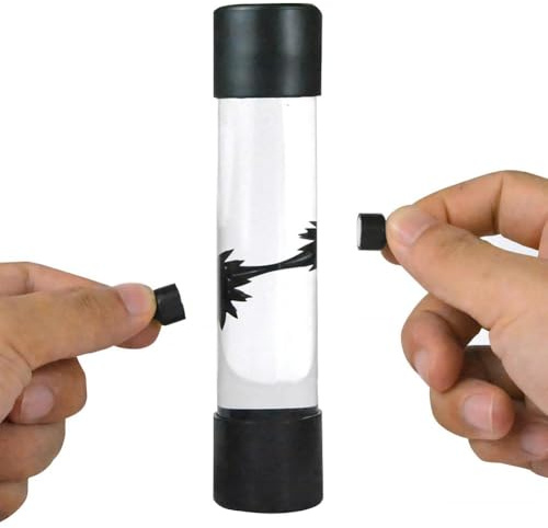 Ferrofluid Magnetic Liquid Display – Spiky Moving Fluid in Sealed Glass Tube, Anti-Stress Desk Toy for Adults, Science Gadget & Cool Office Novelty Gift
