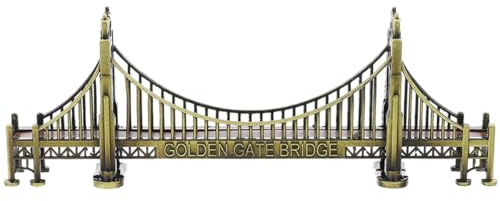 GRIRIW Kleines Metall Brückenmodell Golden Gate Bridge Vintage Tischdekoration Büro Ornament Retro Architektur Souvenir
