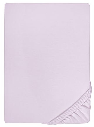 biberna 0077144 Spannbetttuch Feinjersey (Matratzenhöhe max. 22 cm), gekämmte Baumwolle, superweich 1x 180x200 cm - 200x200 cm, flieder