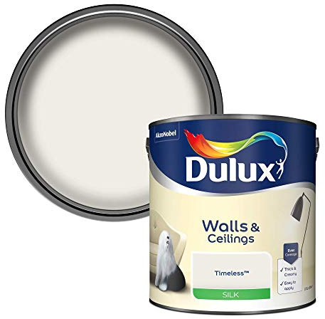 Dulux Silk Emulsion Paint For Walls And Ceilings - Timeless 2.5 Litres