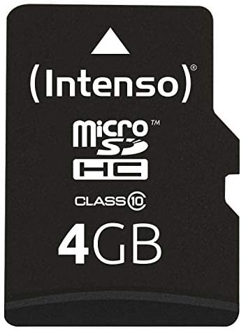 Intenso microSDHC 4GB Class 10 Speicherkarte inkl. SD-Adapter, schwarz