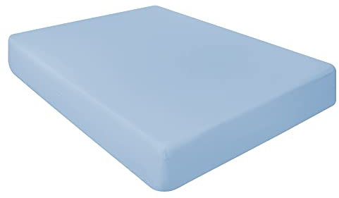 NIYS Luxury Bedding Finest 100% Egyptian Cotton 10/25CM Fitted Sheets (Sky Blue, Super King)