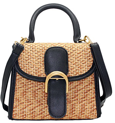 boshiho Damen Boshiho-handbag-0265 Umhängetasche, Schwarz, Größe S