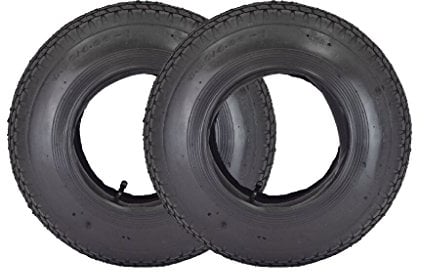 2 x HSM Schubkarren Schlauch mit Mantel 4.80/4.00-8 Schubkarrenrad Ersatz-Rad für Schubkarre Reifen Luftrad