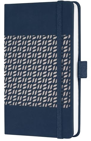 SIGEL JN204 Notizbuch A6 liniert dunkelblau, Tagebuch Jolie, Hardcover, Gummiband, Stifteschlaufe, Einstecktasche, vegan, aus nachhaltigem Papier