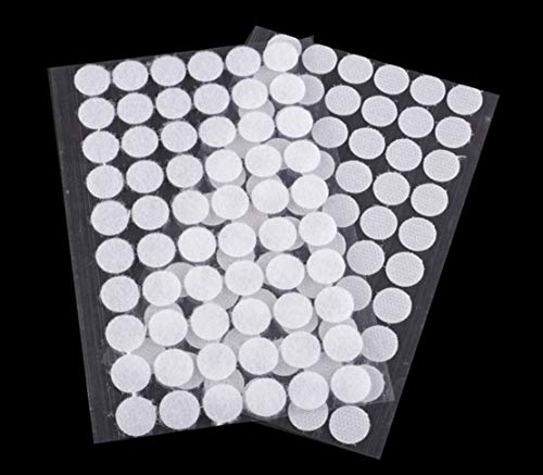 Unbekannt 60 Paar Klettpunkte selbstklebend 15 mm Klettverschluss Weiß Haken/Flausch Klettband