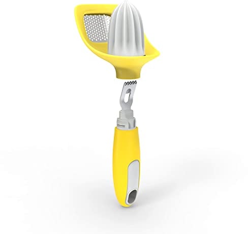 KITCHENDAO- Herramienta 4 en 1 para cítricos - Escariador y rallador de limón - Colador de zumo para evitar ensuciar - Agarre suave al tacto - compacto y fácil almacenamiento - Apto para lavavajillas