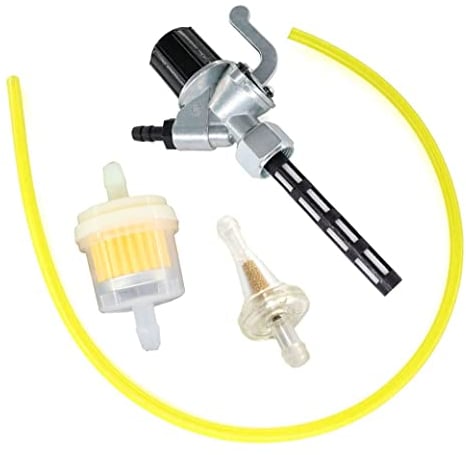 AISEN Benzinhahn mit inkl. Wassersack Benzinfilter 1m Benzinschlauch für Simson S50 S51 S53 S70 S83 SR1 SR2 SR4-1 Spatz SR4-2 Star SR4-3 Sperber SR4-4 Habicht - MZ ETZ, TS, ES, ETS u.a.