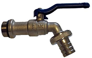 KUGELAUSLAUFVENTIL WASSERHAHN AUSLAUFHAHN (Messing, 3/4-Außengewinde zum Anschrauben)