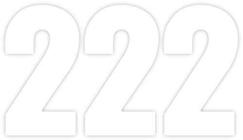 Sara Prints Pack of 3 Plain Wheelie Bin Number2 Self Adhesive Waterproof Vinyl Stickers Ideal for Out door Wheelie Bins Dustbins Garbage bins V1021 White