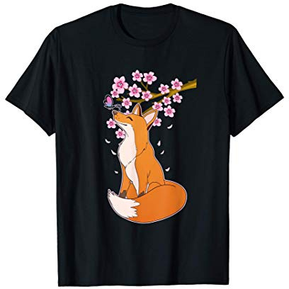 Cadeau de cerisier du Japon et de renard roux T-Shirt