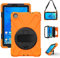 TSQQST Case for Lenovo M8 Tablet 2019/2021 for Kids Girls | Shockproof Silicone Case for Lenovo Tab M8 HD 2nd Gen TB-8505F/TB-8505X and 3rd Gen TB-8506F/TB-8506X w/Stand Hand Shoulder Strap | Orange