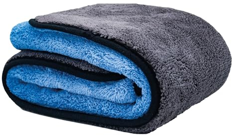 ShinyCar® UK: Professional XL Microfibre Car Drying Towel - 75x55cm - Ultra Plush 1000GSM, Super Absorbent & Streak-Free - Extra Large Soft Detailing Cloth, Safer Alternative to Chamois Leather