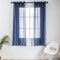 CUCRAF Transparente Gardinen mit ösen Vorhänge Wohnzimmer & Schlafzimmer, H175 x B140cm 2er Set Transluzente Vorhänge Blau, Unifarbene Pflegeleichte und Knitterfreie Vorhänge in Leinenoptik