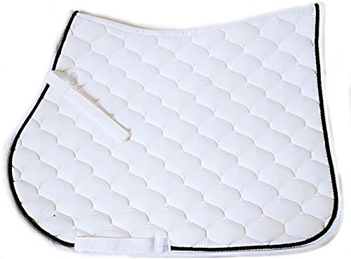 Hmpet Schabracke Pferd,Shock Absorbing Anti-Slip Schabracke Pferd Geeignet Pferde Geschirrzubehör,Weiß