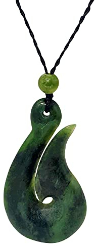 81stgeneration Anhänger Halskette Maori HEI Matau Handgeschnitzte Nephrit-Jade für Damen und Herren