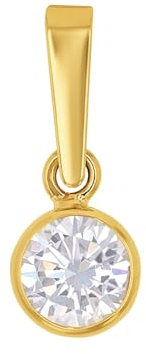 Amor Motivanhänger Unisex Damen Herren Anhänger, mit Zirkonia synth., 1,4 cm, Gold, Kommt in Schmuck Geschenk Box, 2013529