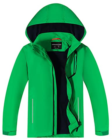 YoungSoul Kinder wasserdichte Regenjacke mit Abnehmbarer Kapuze