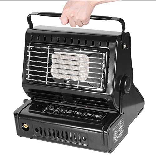 YKYR Tragbare Heizstrahler Gasheizung, Mobiles Zeltheizung, Angeln Wärmer Butan Heizung, 2 In 1 Campingkocher Gasheizstrahler Für Camping Caravan (Color : Black)