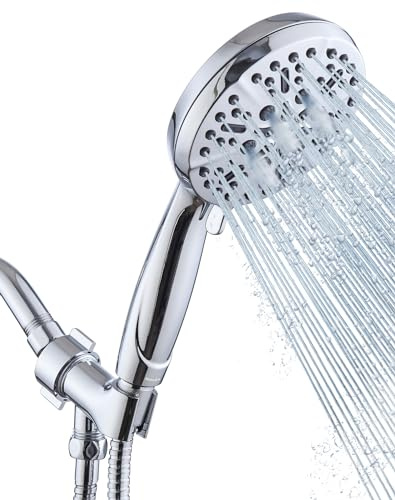 Shower Head with Handheld High Pressure-Full Body Coverage Powerful Rain Showerhead Extra 60 Long Hose and Adjustable Brass Joint Holder- The Perfect Detachable Heads for Bathroom Upgrade