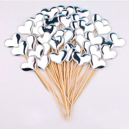 50PcsTortendeko Herz Cupcake Toppers Cupcake Topper Geburtstag Kuchen Dekoration PU Leder Kuchen Karte für Cocktail Sticks Lebensmittel Zahnstocher Party Hochzeitstorte Topper