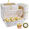 Cajas para Cupcakes de 6 Inserciones, 15 Pack Caja de Cartón para Cupcakes + Cinta(22M), Empaque de Cupcakes con Ventana Transparente, Cajas para Transportar Muffins Galletas, Postres, Pasteles