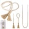 cersaty® 4 STK Bead Garland,Holzfarbe Holzperlengirlanden für Häuserdekoration Couchtisch Dekoration Wanddekoration Blumentopf Dekoration Modeaufhänge