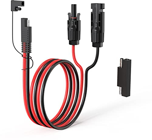ELFCULB Solarstecker auf SAE Kabel,10AWG SAE Stecker Solarladekabel mit SAE Polaritätsumkehr Adapter für Solargenerator Powerstation Solarpanel(0.6M)