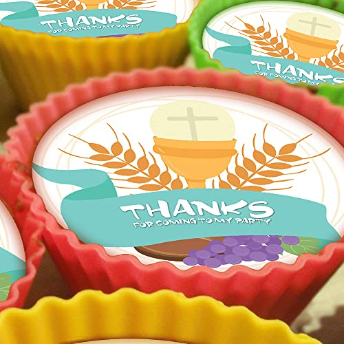 Holy Communion Chalice - 20 x 5cm Personalised Edible Cupcake Toppers on Premium Icing